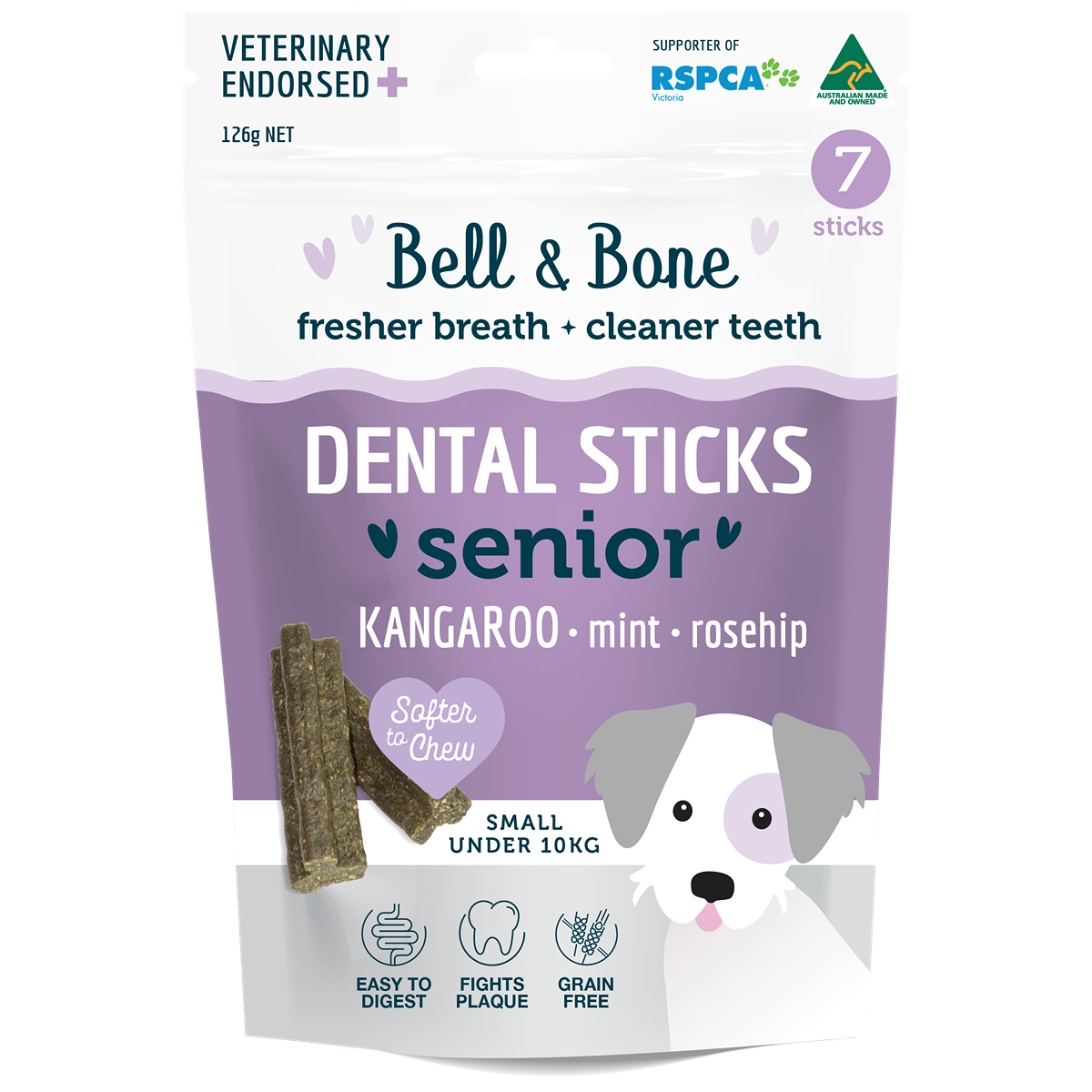 Bell & Bone Kangaroo Senior Dental Stick Dog Treats