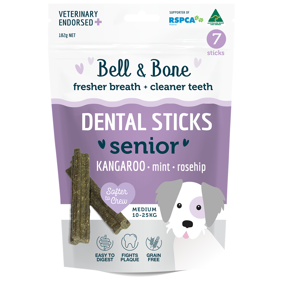 Bell & Bone Kangaroo Senior Dental Stick Dog Treats