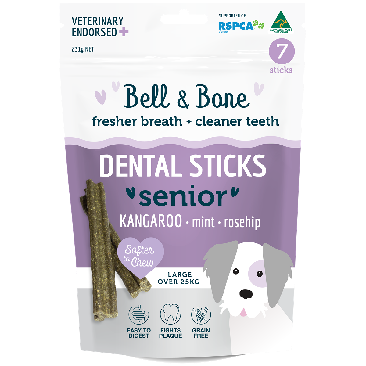 Bell & Bone Kangaroo Senior Dental Stick Dog Treats