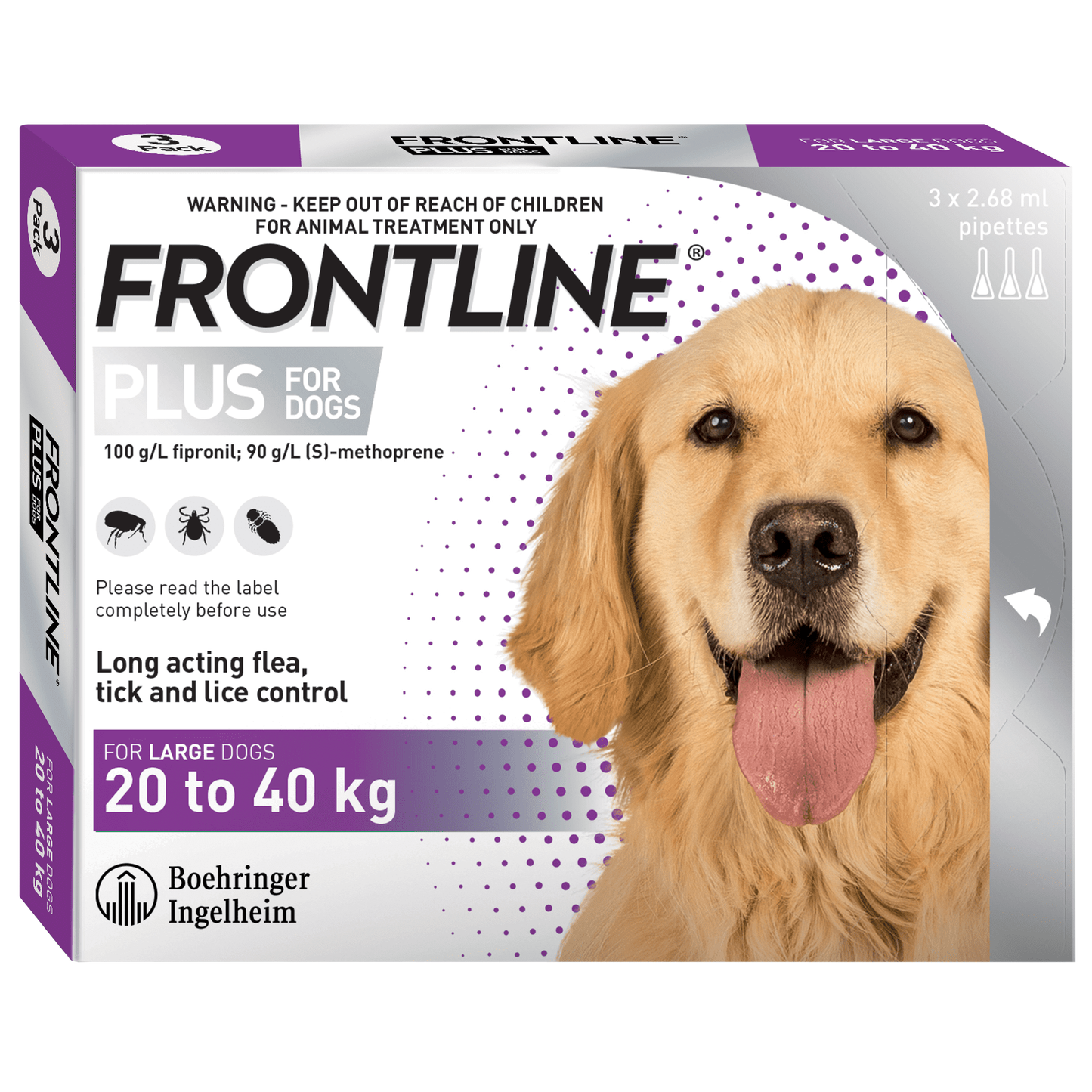 Frontline Plus Flea Treatment For Dogs - 3PK