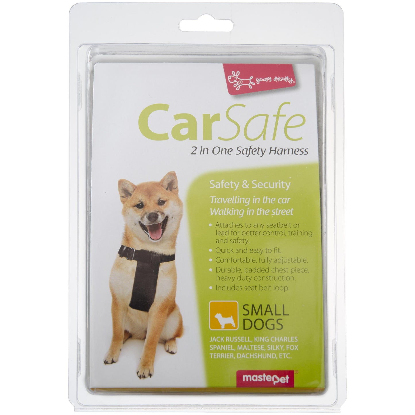 Yours Droolly CarSafe 2 in 1 Car Harness For Dogs