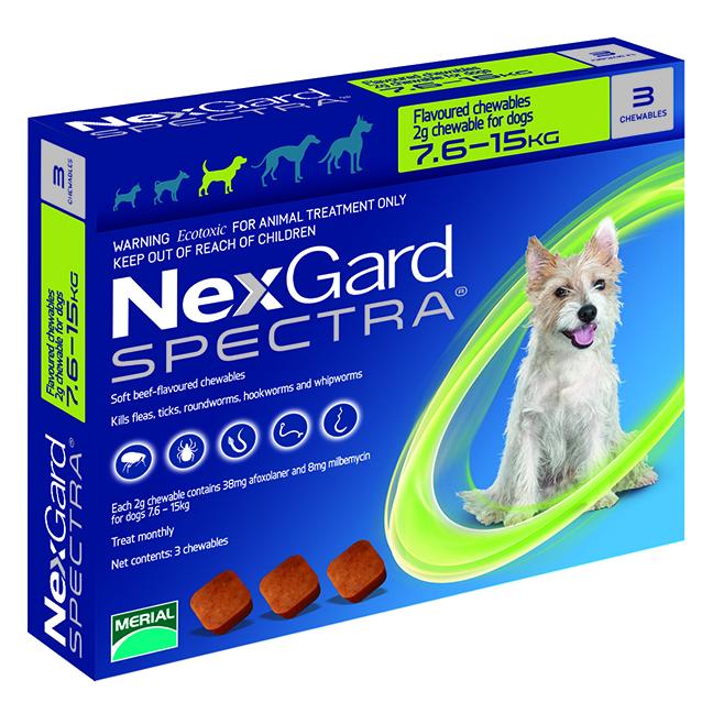 NexGard Spectra Chewables for Medium Dogs 7.6-15kg