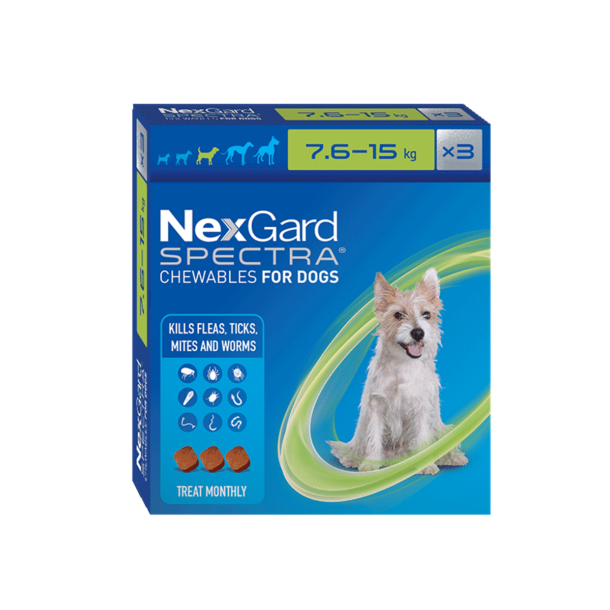 NexGard Spectra Chewables for Medium Dogs 7.6-15kg
