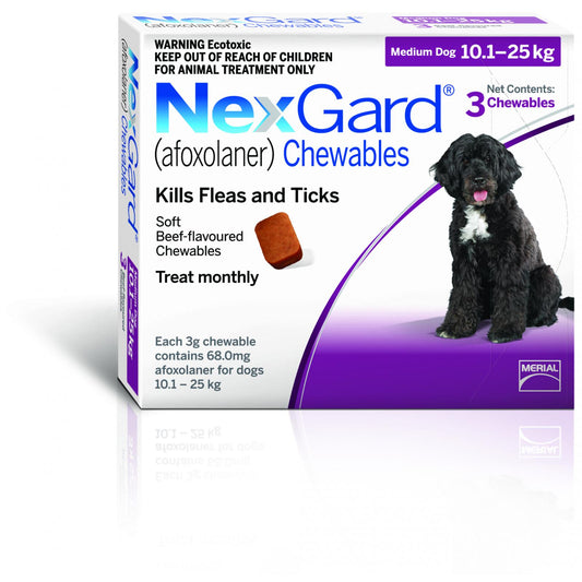 NexGard Chewable For Dogs  - 3 Pack