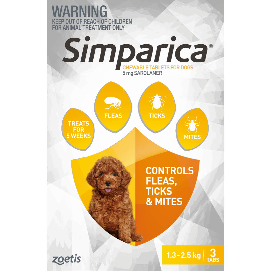 Simparica Chewable Tablets for Dogs 1.3-2.5kg