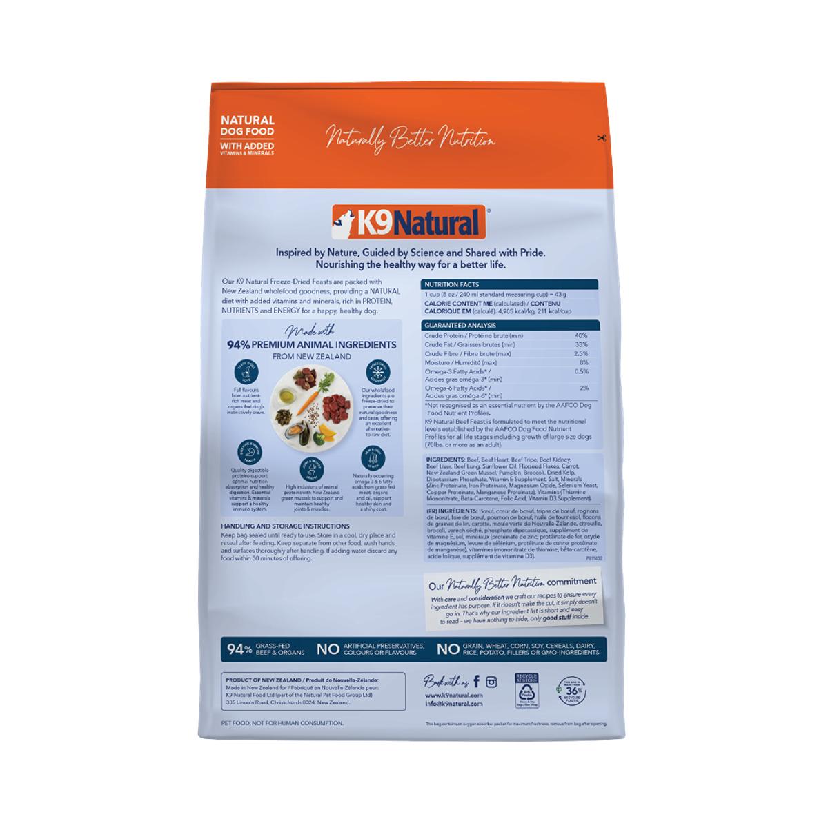 K9 Natural Freeze Dried Beef