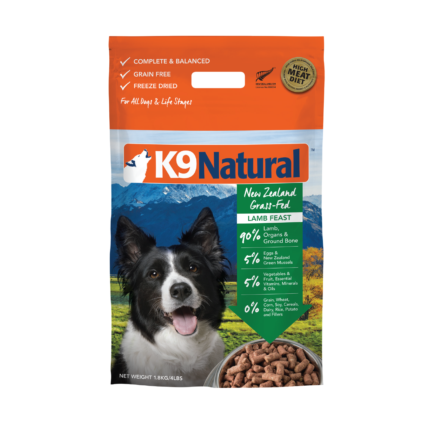 K9 Natural Freeze Dried Lamb Feast Dog Food