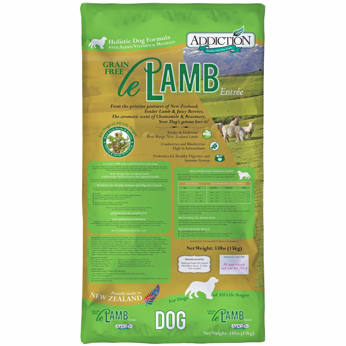 Addiction Le Lamb, Complete & Balanced, Digestive Health Dry Dog Food