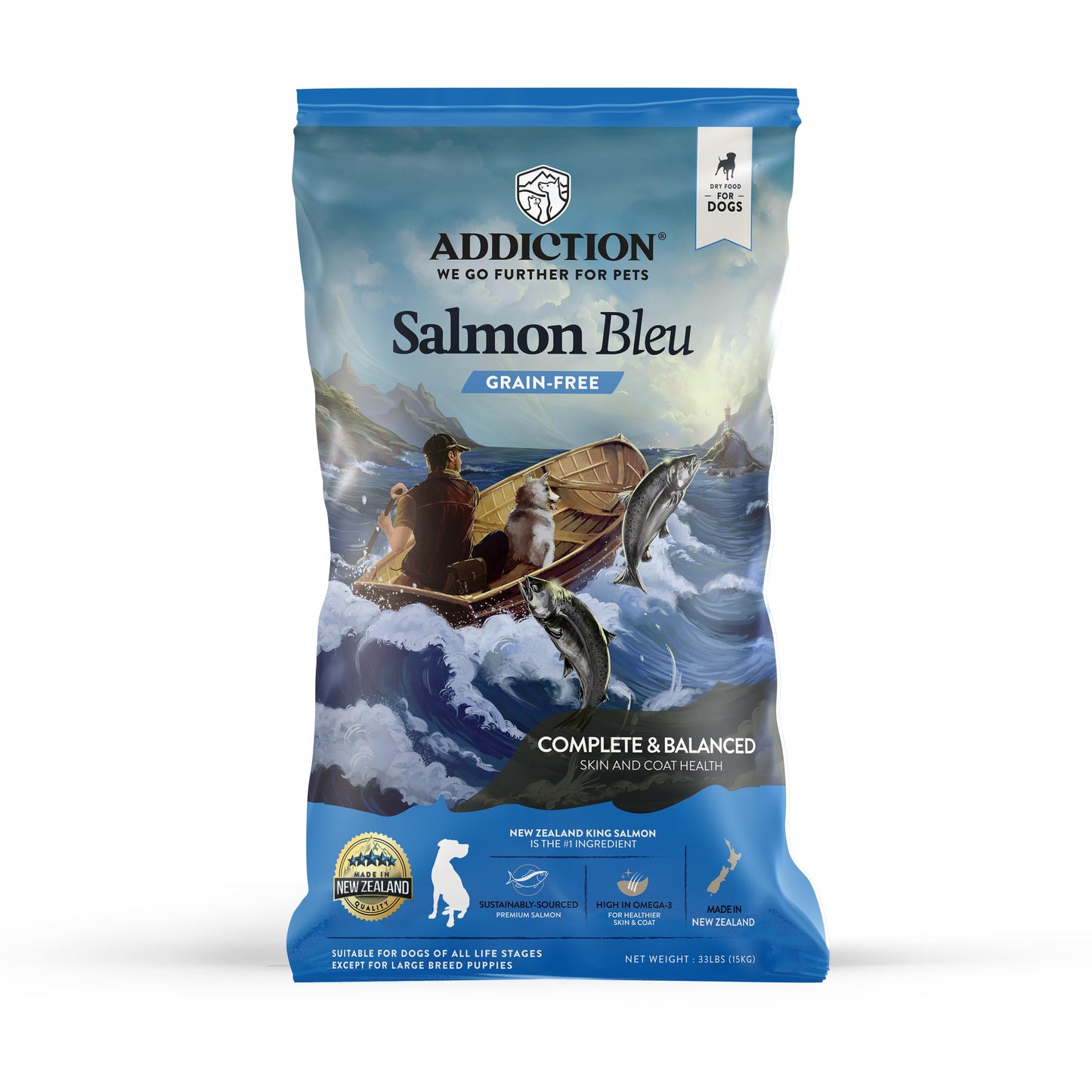 Addiction Salmon Bleu, Complete & Balanced, Skin & Coat Dry Dog Food