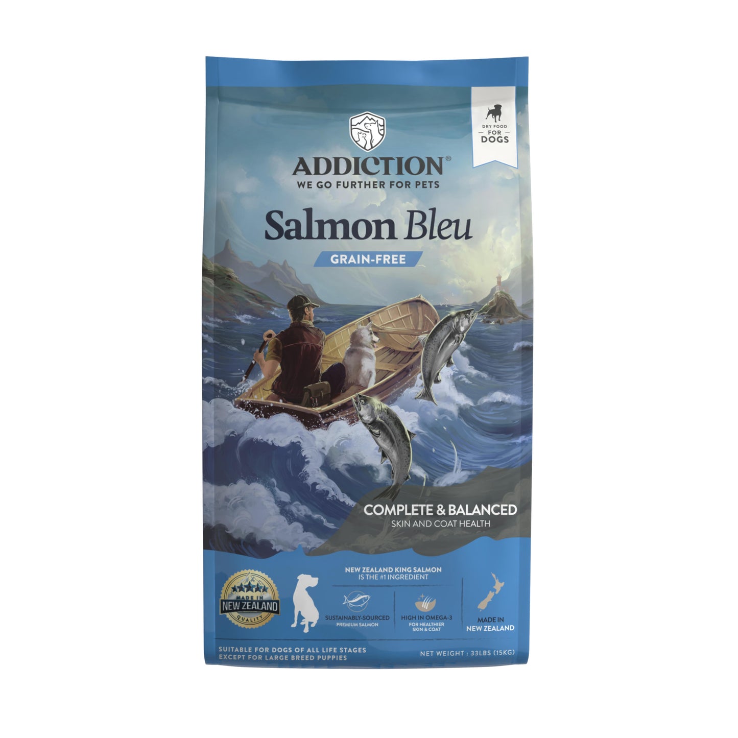 Addiction Salmon Bleu, Complete & Balanced, Skin & Coat Dry Dog Food