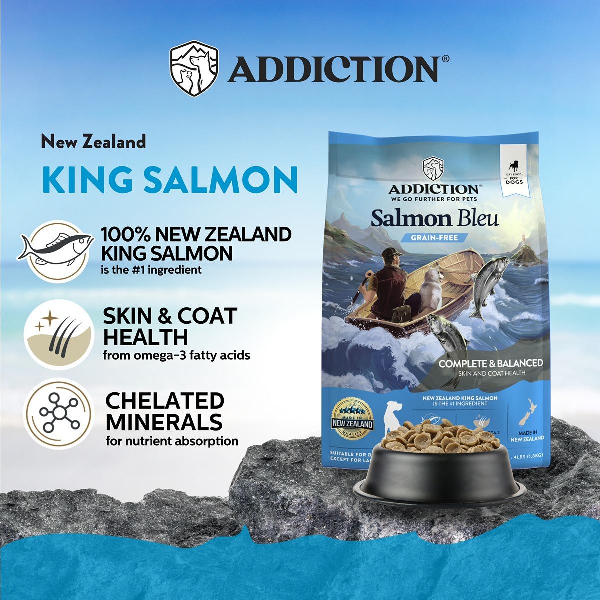 Addiction Salmon Bleu, Complete & Balanced, Skin & Coat Dry Dog Food