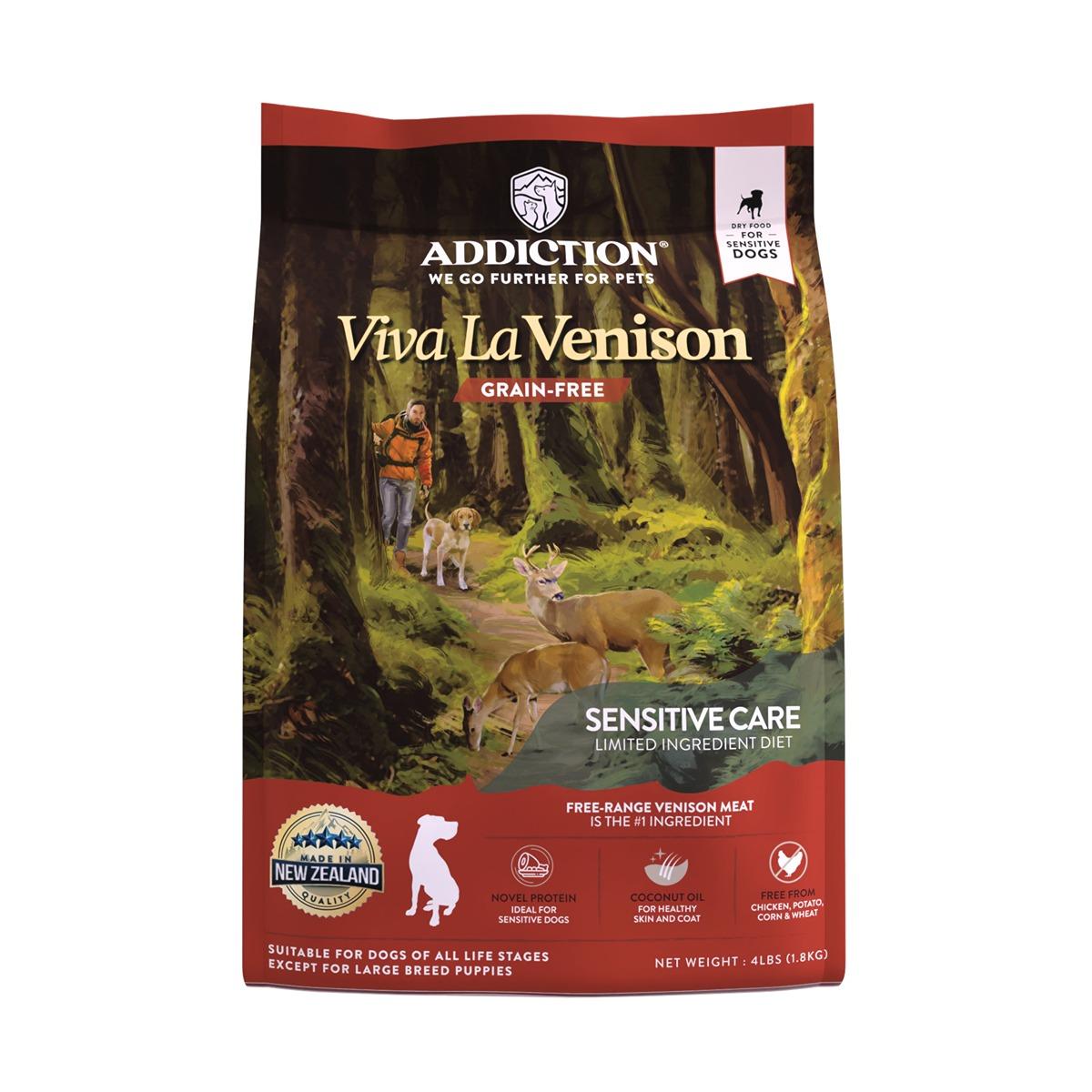 Addiction Viva La Venison, Sensitive Care, Novel Protein Dry Dog Food