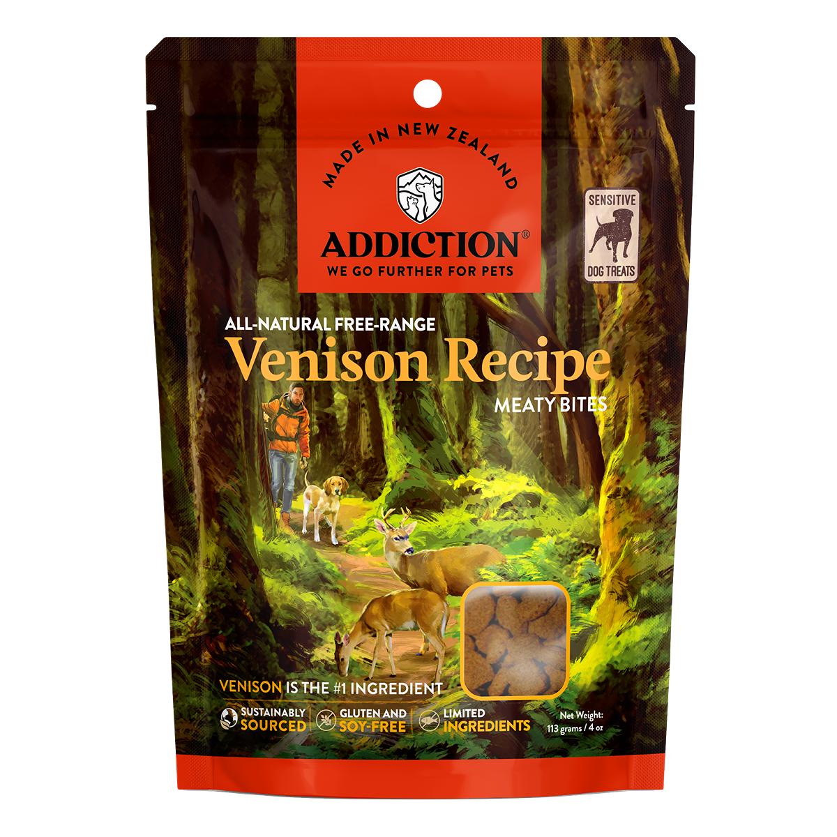 Addiction Venison Meaty Bites, Limited Ingredients Grain-Free Dog Treats
