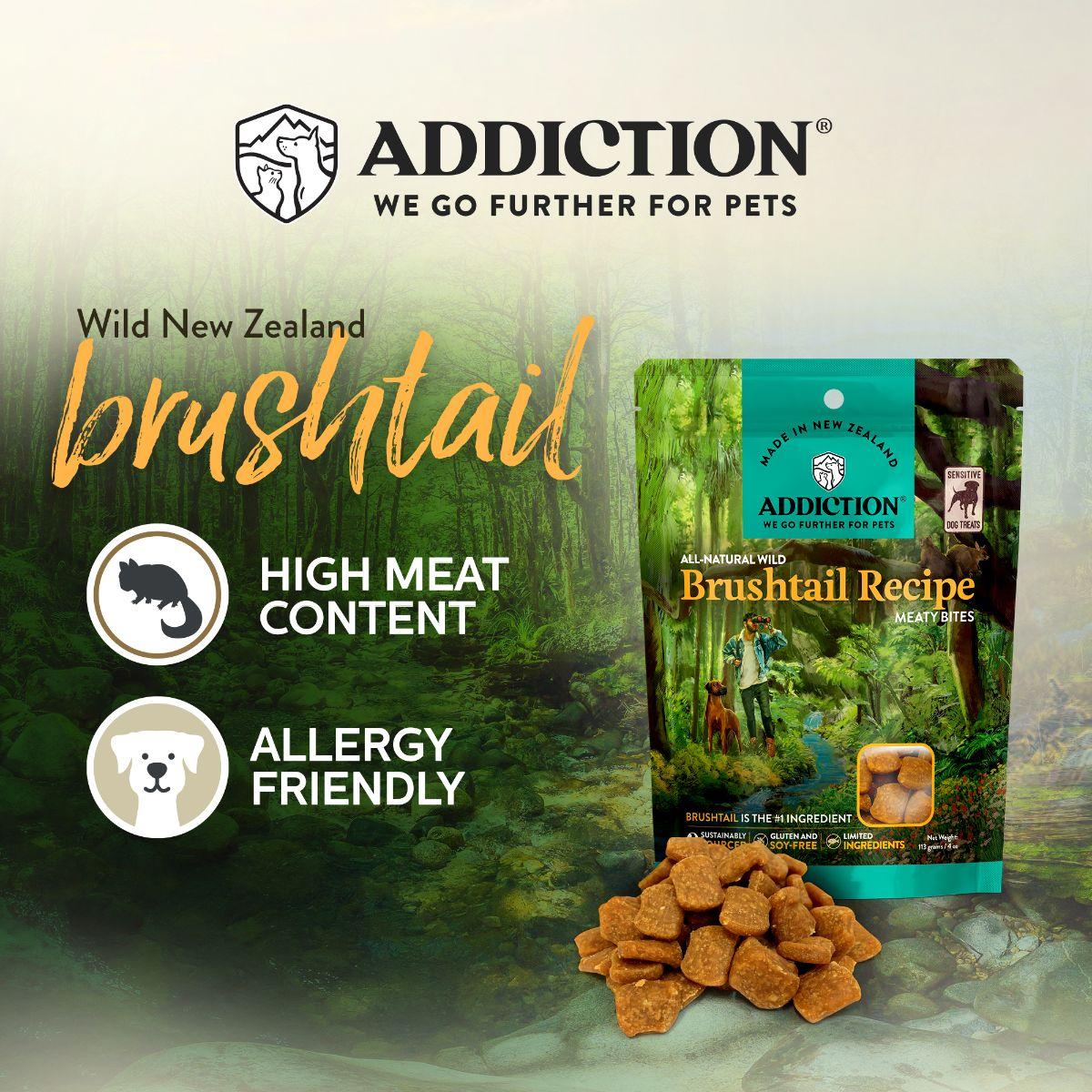 Addiction Wild Brushtail Meaty Bites, Limited Ingredients Grain-Free Dog Treats