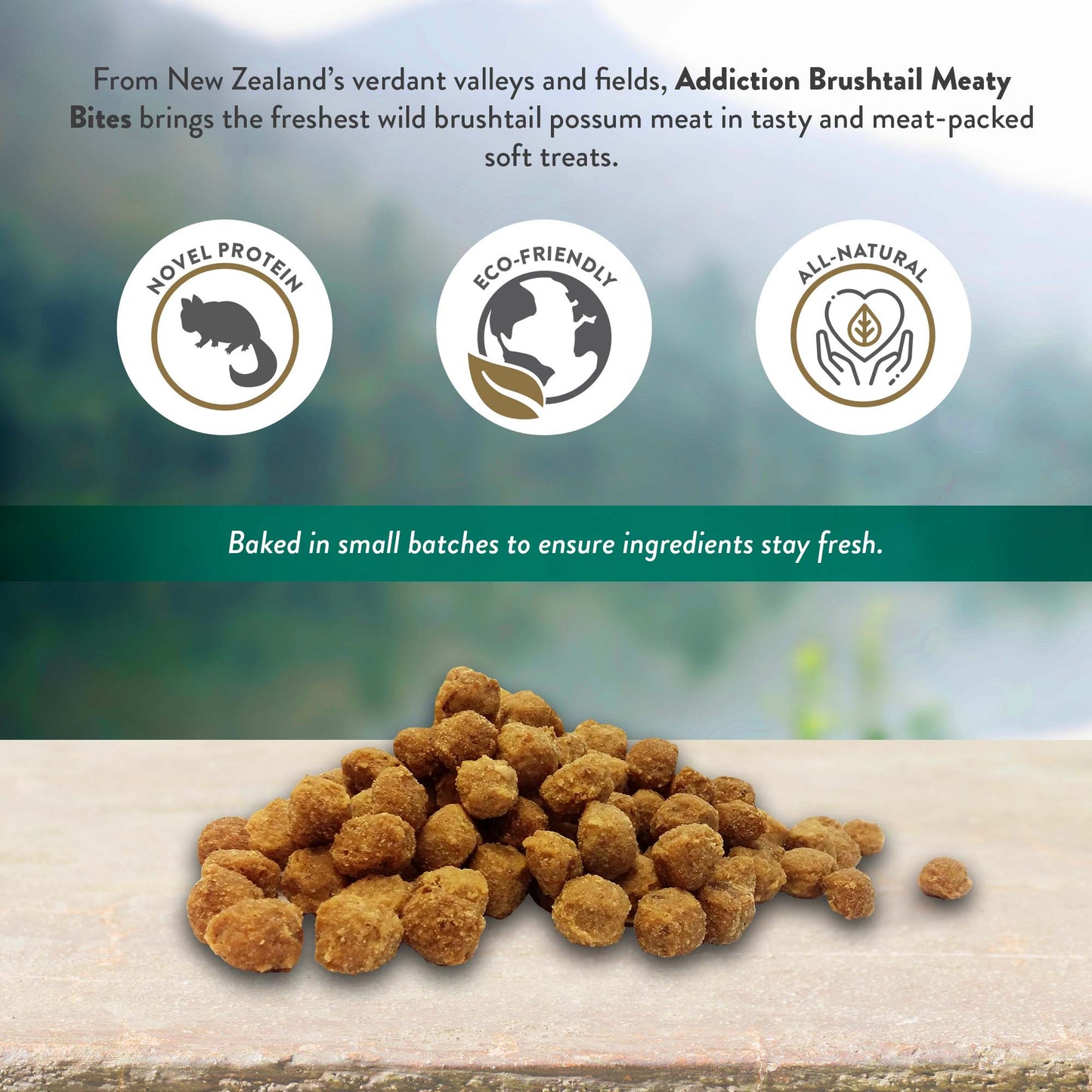 Addiction Wild Brushtail Meaty Bites, Limited Ingredients Grain-Free Dog Treats