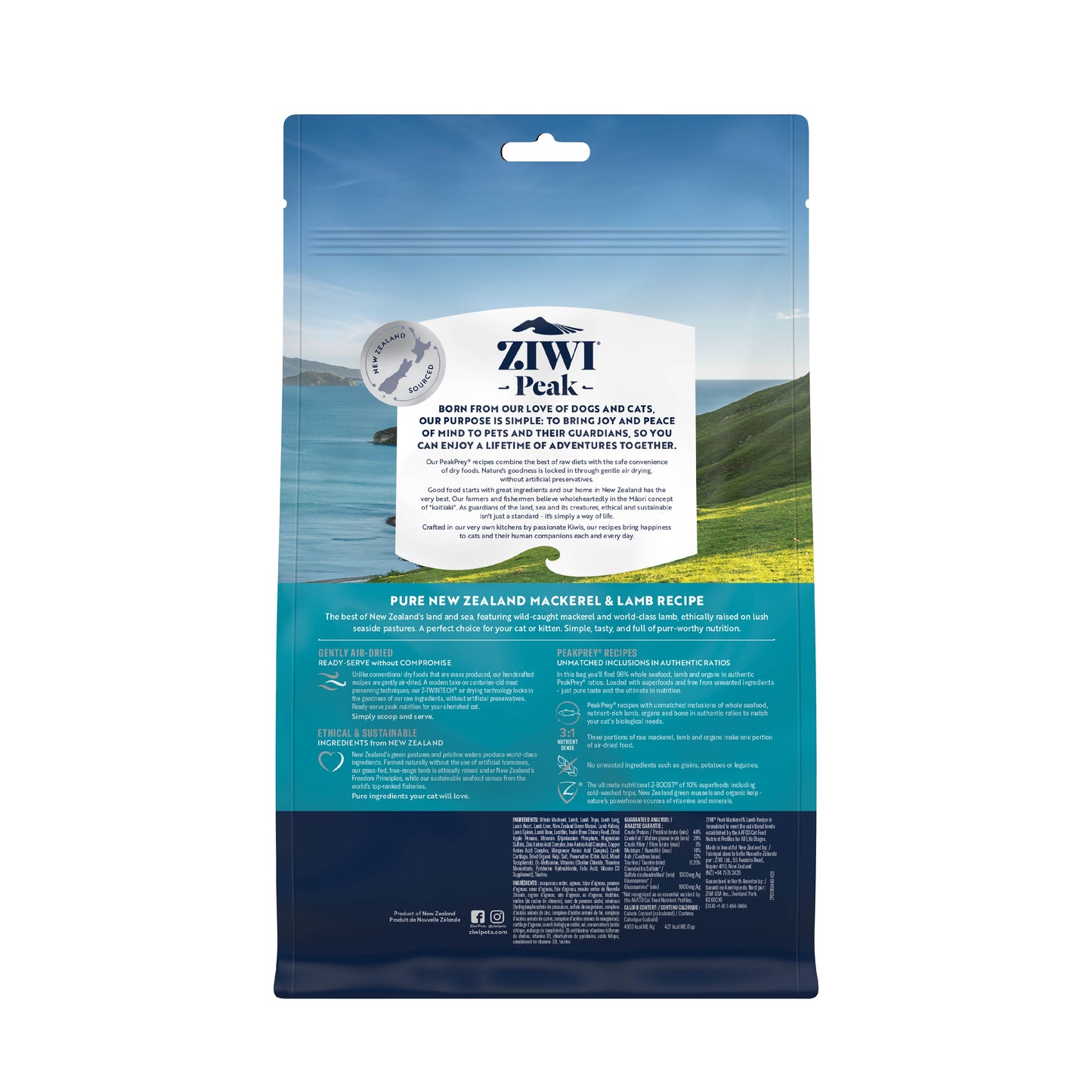 Ziwi Peak Mackerel & Lamb Air-Dried Cat Food