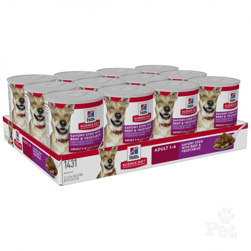 Hill's Science Diet Adult Savory Stew Beef Wet Dog Food