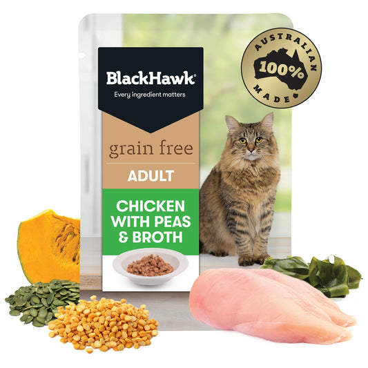 Black Hawk Chicken with Peas & Broth Adult Wet Cat Food
