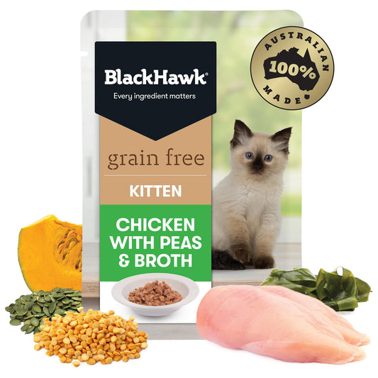 Black Hawk Chicken with Peas & Broth Wet Kitten Food