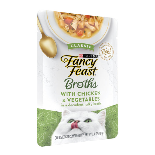 Fancy Feast Broths with Chicken and Vegetables Adult Wet Cat Topper