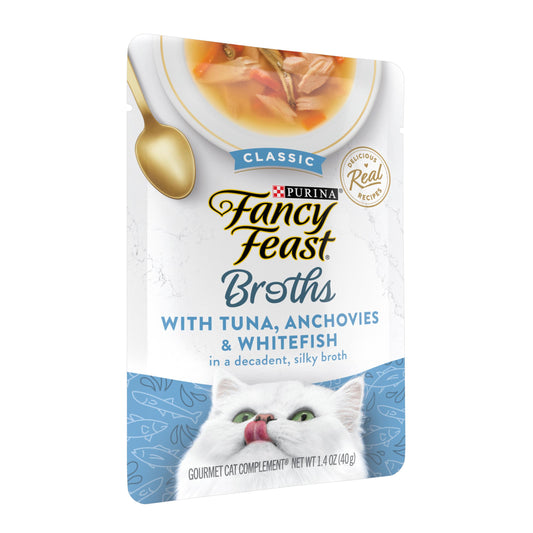 Fancy Feast Classic Broths Tuna Anchovies Whitefish Wet Cat Food