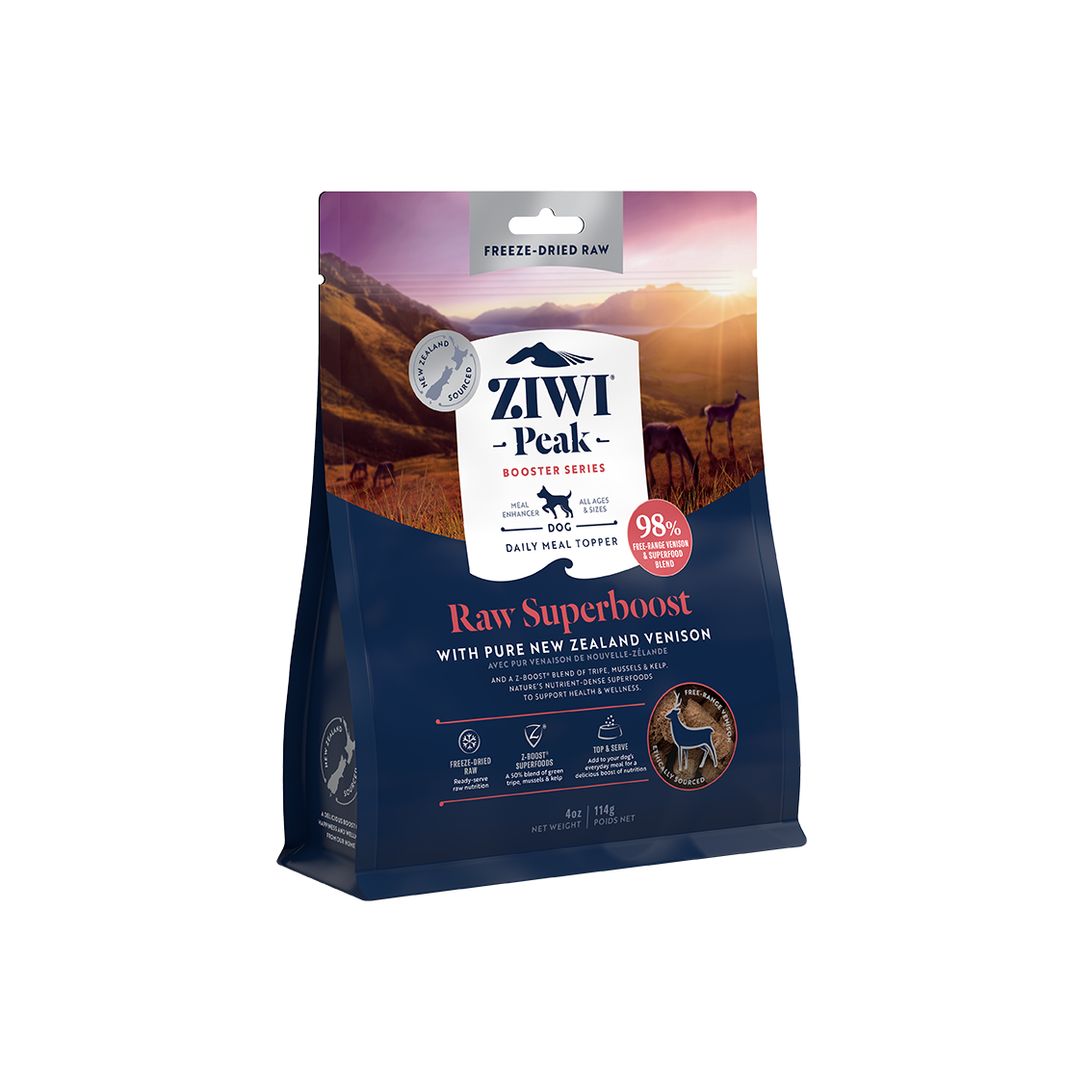 Ziwi Peak Freeze-Dried Dog Superboost Venison Pouch 114g