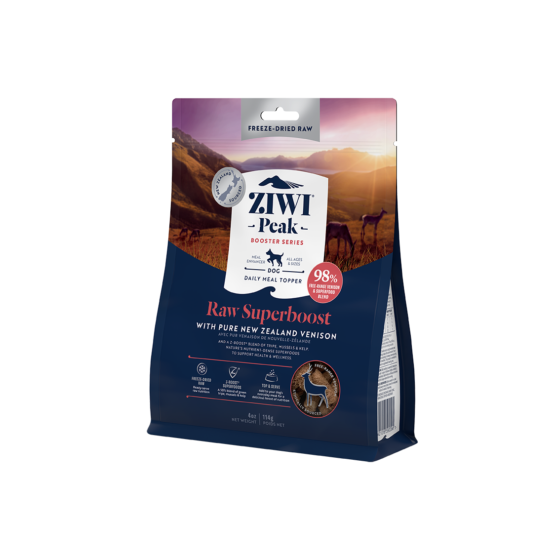 Ziwi Peak Freeze-Dried Dog Superboost Venison Pouch 114g